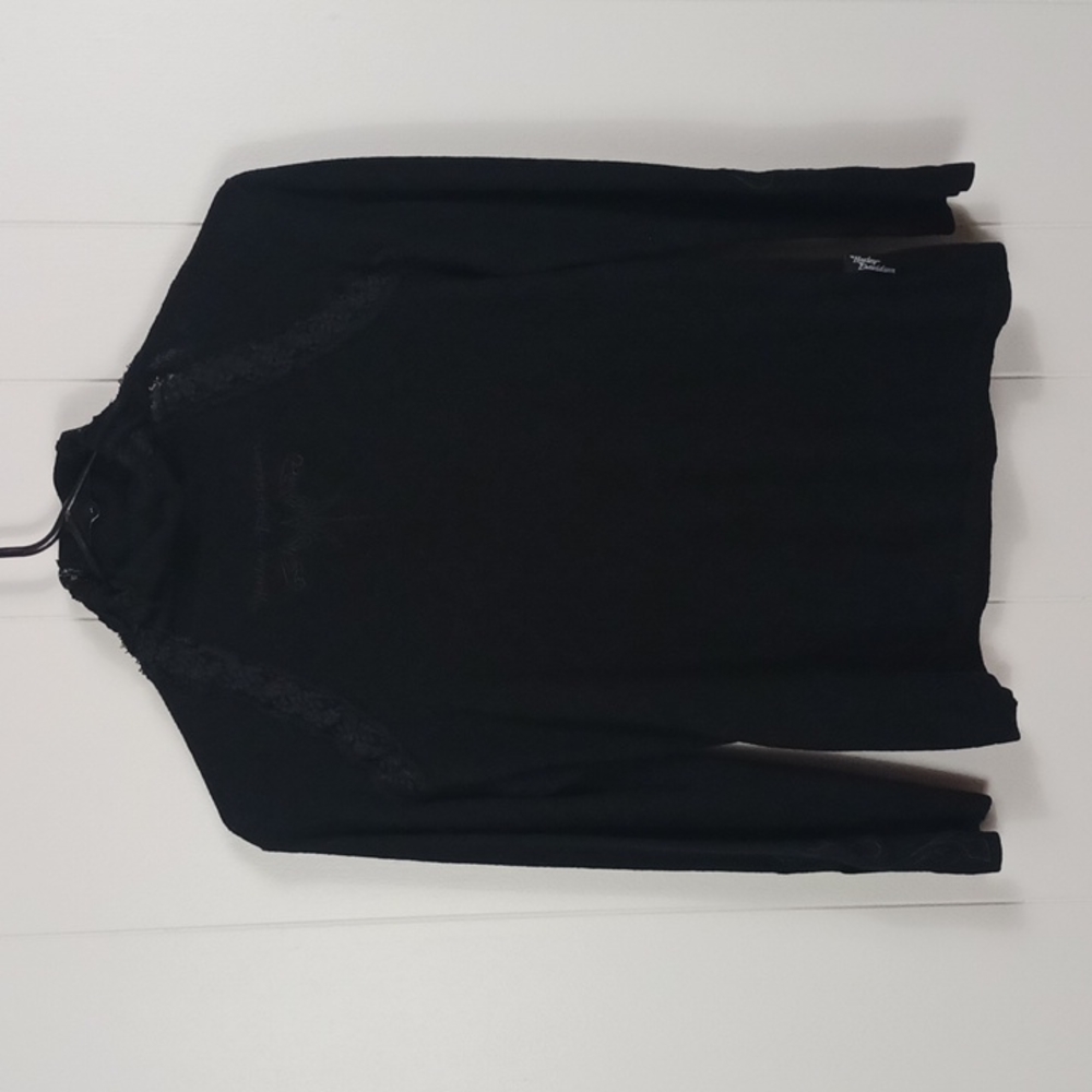 Harley Davidson Turtleneck Sweater Lace & Embroidery, Blend Wool Cashmere Med D7